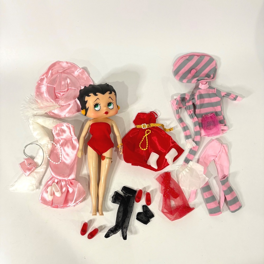 Vintage Betty Boop Fashion Doll with Clothes and Accessories Lot